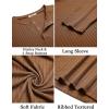 imageCOOFANDY Mens Muscle TShirt Slim Fit Long Sleeve Henley Shirts Casual Gym Workout Athletic Tee ShirtsBrown