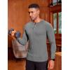 imageCOOFANDY Mens Muscle TShirt Slim Fit Long Sleeve Henley Shirts Casual Gym Workout Athletic Tee ShirtsGrey