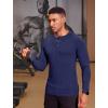 imageCOOFANDY Mens Muscle TShirt Slim Fit Long Sleeve Henley Shirts Casual Gym Workout Athletic Tee ShirtsNavy Blue