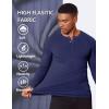 imageCOOFANDY Mens Muscle TShirt Slim Fit Long Sleeve Henley Shirts Casual Gym Workout Athletic Tee ShirtsNavy Blue