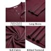 imageCOOFANDY Mens Muscle TShirt Slim Fit Long Sleeve Henley Shirts Casual Gym Workout Athletic Tee ShirtsWine Red