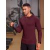 imageCOOFANDY Mens Muscle TShirt Slim Fit Long Sleeve Henley Shirts Casual Gym Workout Athletic Tee ShirtsWine Red