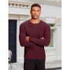 imageCOOFANDY Mens Muscle TShirt Slim Fit Long Sleeve Henley Shirts Casual Gym Workout Athletic Tee ShirtsWine Red
