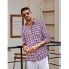 imageCOOFANDY Mens Plaid Button Down Shirt Cotton Long Sleeves Shirt Casual Dress ShirtBlue Red Gingham