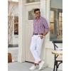 imageCOOFANDY Mens Plaid Button Down Shirt Cotton Long Sleeves Shirt Casual Dress ShirtBlue Red Gingham