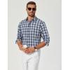 imageCOOFANDY Mens Plaid Button Down Shirt Cotton Long Sleeves Shirt Casual Dress ShirtDark Green Plaid