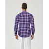 imageCOOFANDY Mens Plaid Button Down Shirt Cotton Long Sleeves Shirt Casual Dress ShirtNavy Blue Red Plaid