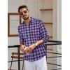 imageCOOFANDY Mens Plaid Button Down Shirt Cotton Long Sleeves Shirt Casual Dress ShirtNavy Blue Red Plaid