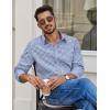 imageCOOFANDY Mens Plaid Button Down Shirt Cotton Long Sleeves Shirt Casual Dress ShirtWhite Blue Plaid