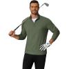 imageCOOFANDY Mens Quarter Zip Pullover Mock Neck Golf Shirts Casual Long Sleeve ShirtArmy Green