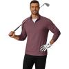 imageCOOFANDY Mens Quarter Zip Pullover Mock Neck Golf Shirts Casual Long Sleeve ShirtDark Red