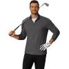 imageCOOFANDY Mens Quarter Zip Pullover Mock Neck Golf Shirts Casual Long Sleeve ShirtGrey
