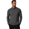 imageCOOFANDY Mens Quarter Zip Pullover Mock Neck Golf Shirts Casual Long Sleeve ShirtGrey