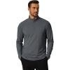 imageCOOFANDY Mens Quarter Zip Pullover Mock Neck Golf Shirts Casual Long Sleeve ShirtLight Grey
