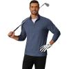 imageCOOFANDY Mens Quarter Zip Pullover Mock Neck Golf Shirts Casual Long Sleeve ShirtMidnight Blue