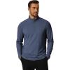 imageCOOFANDY Mens Quarter Zip Pullover Mock Neck Golf Shirts Casual Long Sleeve ShirtMidnight Blue
