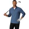 imageCOOFANDY Mens Quarter Zip Pullover Mock Neck Golf Shirts Casual Long Sleeve ShirtNavy