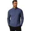 imageCOOFANDY Mens Quarter Zip Pullover Mock Neck Golf Shirts Casual Long Sleeve ShirtNavy Blue