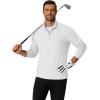 imageCOOFANDY Mens Quarter Zip Pullover Mock Neck Golf Shirts Casual Long Sleeve ShirtWhite