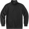 imageCOOFANDY Mens Quarter Zip Pullover Quilted Sweatshirt Knit Long Sleeve Sweater Half Zip Polo Sweatshirts with PocketAll Black