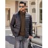 imageCOOFANDY Mens Quarter Zip Pullover Quilted Sweatshirt Knit Long Sleeve Sweater Half Zip Polo Sweatshirts with PocketBrown