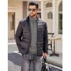 imageCOOFANDY Mens Quarter Zip Pullover Quilted Sweatshirt Knit Long Sleeve Sweater Half Zip Polo Sweatshirts with PocketDark Gray