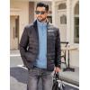 imageCOOFANDY Mens Quarter Zip Pullover Quilted Sweatshirt Knit Long Sleeve Sweater Half Zip Polo Sweatshirts with PocketLight Blue