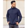 imageCOOFANDY Mens Quarter Zip Pullover Quilted Sweatshirt Knit Long Sleeve Sweater Half Zip Polo Sweatshirts with PocketNavy Blue