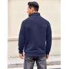 imageCOOFANDY Mens Quarter Zip Pullover Quilted Sweatshirt Knit Long Sleeve Sweater Half Zip Polo Sweatshirts with PocketNavy Blue