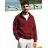 imageCOOFANDY Mens Quarter Zip Pullover Quilted Sweatshirt Knit Long Sleeve Sweater Half Zip Polo Sweatshirts with PocketRed