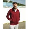imageCOOFANDY Mens Quarter Zip Pullover Quilted Sweatshirt Knit Long Sleeve Sweater Half Zip Polo Sweatshirts with PocketRed