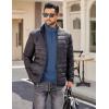 imageCOOFANDY Mens Quarter Zip Pullover Quilted Sweatshirt Knit Long Sleeve Sweater Half Zip Polo Sweatshirts with PocketSlate Blue