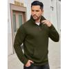 imageCOOFANDY Mens Quarter Zip Sweatshirt Long Sleeve Casual Waffle Pullover Hoodies with PocketArmy Green