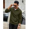 imageCOOFANDY Mens Quarter Zip Sweatshirt Long Sleeve Casual Waffle Pullover Hoodies with PocketArmy Green