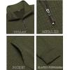imageCOOFANDY Mens Quarter Zip Sweatshirt Long Sleeve Casual Waffle Pullover Hoodies with PocketArmy Green