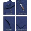 imageCOOFANDY Mens Quarter Zip Sweatshirt Long Sleeve Casual Waffle Pullover Hoodies with PocketBlue