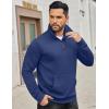 imageCOOFANDY Mens Quarter Zip Sweatshirt Long Sleeve Casual Waffle Pullover Hoodies with PocketBlue