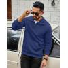 imageCOOFANDY Mens Quarter Zip Sweatshirt Long Sleeve Casual Waffle Pullover Hoodies with PocketBlue