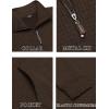 imageCOOFANDY Mens Quarter Zip Sweatshirt Long Sleeve Casual Waffle Pullover Hoodies with PocketBrown