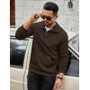 imageCOOFANDY Mens Quarter Zip Sweatshirt Long Sleeve Casual Waffle Pullover Hoodies with PocketBrown