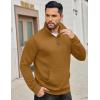 imageCOOFANDY Mens Quarter Zip Sweatshirt Long Sleeve Casual Waffle Pullover Hoodies with PocketDark Brown