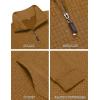 imageCOOFANDY Mens Quarter Zip Sweatshirt Long Sleeve Casual Waffle Pullover Hoodies with PocketDark Brown