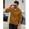 imageCOOFANDY Mens Quarter Zip Sweatshirt Long Sleeve Casual Waffle Pullover Hoodies with PocketDark Brown
