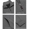 imageCOOFANDY Mens Quarter Zip Sweatshirt Long Sleeve Casual Waffle Pullover Hoodies with PocketDark Grey