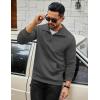 imageCOOFANDY Mens Quarter Zip Sweatshirt Long Sleeve Casual Waffle Pullover Hoodies with PocketDark Grey
