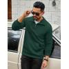imageCOOFANDY Mens Quarter Zip Sweatshirt Long Sleeve Casual Waffle Pullover Hoodies with PocketGreen
