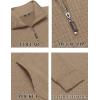imageCOOFANDY Mens Quarter Zip Sweatshirt Long Sleeve Casual Waffle Pullover Hoodies with PocketKhaki