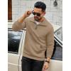 imageCOOFANDY Mens Quarter Zip Sweatshirt Long Sleeve Casual Waffle Pullover Hoodies with PocketKhaki
