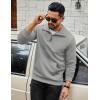 imageCOOFANDY Mens Quarter Zip Sweatshirt Long Sleeve Casual Waffle Pullover Hoodies with PocketLight Grey
