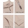 imageCOOFANDY Mens Quarter Zip Sweatshirt Long Sleeve Casual Waffle Pullover Hoodies with PocketLight Khaki